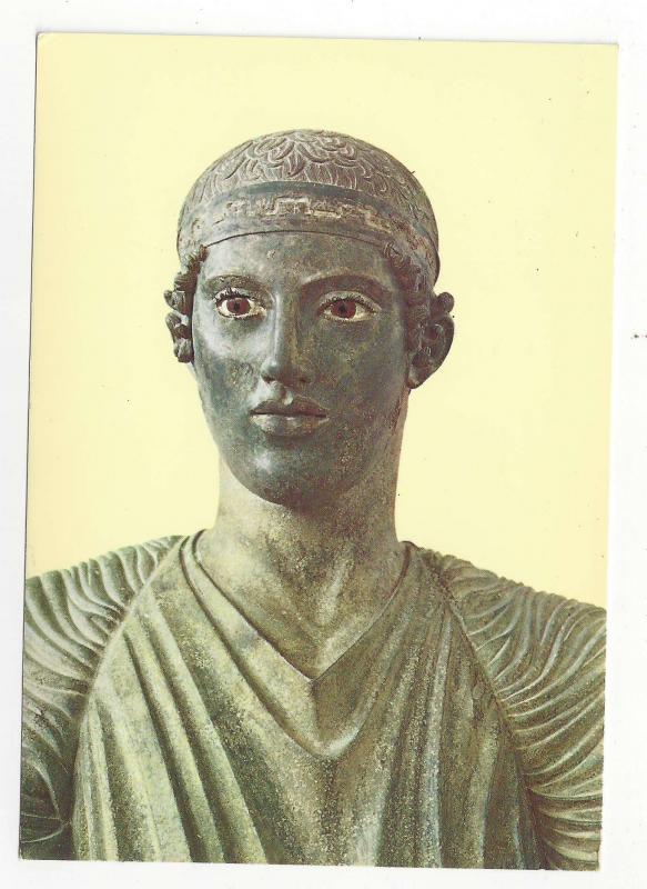 Greek Art Delphi Charioteer Ancient Statue Detail Head Sculpture 4X6 Postcard