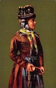 c.'07,  Europe Charm Costumed Woman, #110 Kt Wallis Old Zurich Postcard