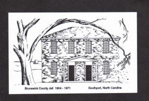 NC Brunswick County Jail Prison Southport North Carolina Postcard Repro PC