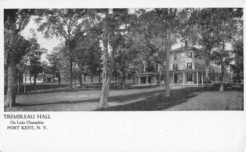 Port Kent New York Trembleau Hall Street View Antique Postcard K57804