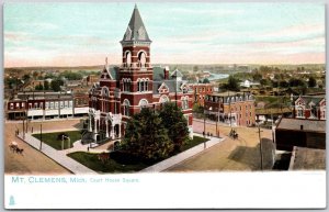 Mt. Clemens Michigan MI, State Court House Square, Building, Vintage Postcard