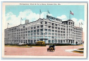 Kansas City Missouri MO Postcard Montgomery Ward And Company's Store c1920 Cars