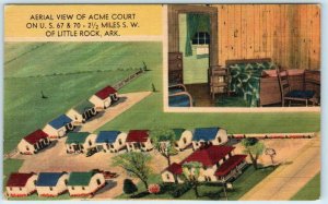 LITTLE ROCK, Arkansas AR  Roadside ACME COURT Motel 1948 Linen Postcard