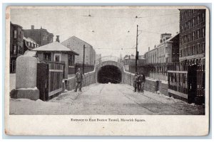 Massachusetts Postcard Entrance East Boston Tunnel Maverick Square c1905 Vintage