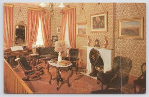 Galena Illinois~Parlor of General US Grants Home~Vintage Postcard