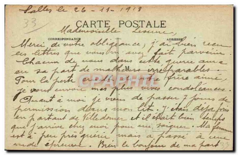 Old Postcard Libourne L & # City 39hotel