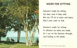 Vintage Postcard Made For Sitting Poem By Ernest Jack Sharpe Summer Vacationland