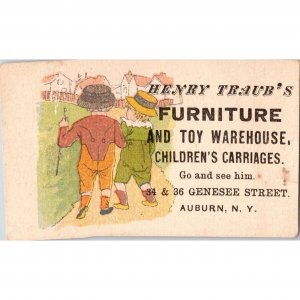 HENRY TRAUB'S Furniture - Toy Warehouse - Auburn NY Victorian Trade Card