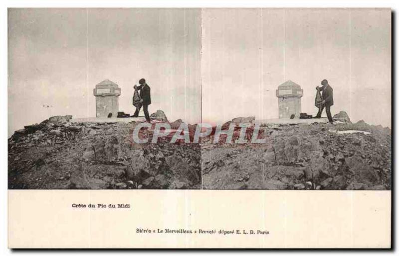 Stereoscopic Card - Crete Pic du Midi - Old Postcard