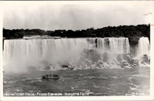 American Falls from Canada Niagara Falls RPPC Postcard Z14