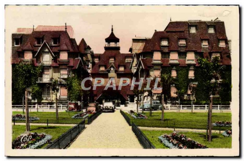 Old Postcard Deauville flowered beach hotel normandy