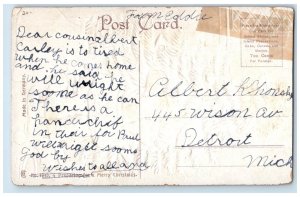 c1910's Christmas Santa Claus Decorating Christmas Tree Embossed Postcard