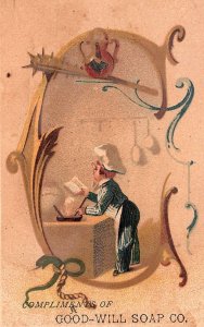 c1880 GOOD-WILL SOAP CO. ALPHABET LETTER C CHEF VICTORIAN TRADE CARD Z1378