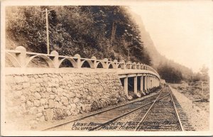 RPPC Approach to Multnomah Falls, Railroad Tracks OR Vintage Postcard V71