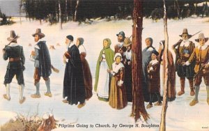 Pilgrims Going to Church in Plymouth, Massachusetts By George H. Boughton.
