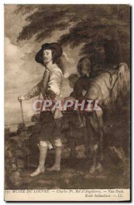 Old Postcard Paris Louvre Museum Charles King 1 d & # 39Angleterre Van Dyck