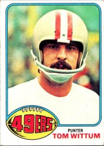 1976 Topps Football Card Hunter Wittum San Francisco 49ers sk4586