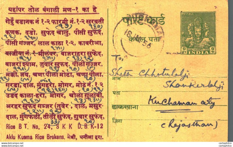 India Postal Stationery  9ps Manilal Hargovandas Modi Ahmedabad