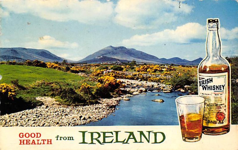 Good help from Ireland Irish whiskey Advertising Writing on Back 