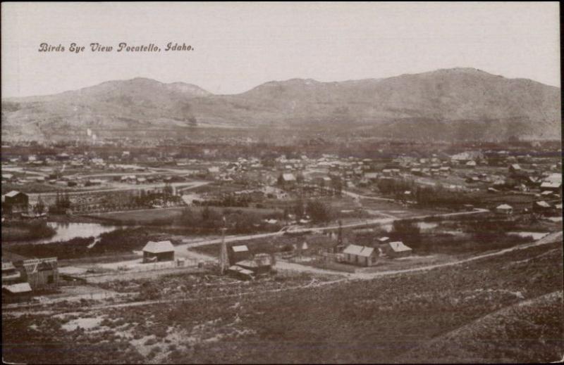 Pocatello ID Birdseye View c1910 Postcard rpx