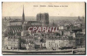 Postcard Old Paris Notre Dame and Cite