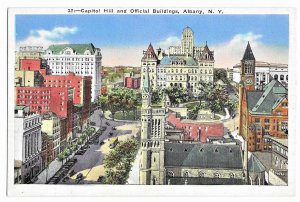 'Capitol Hill and Official Buildings, Albany, N.Y.' unused Miller Art PPC