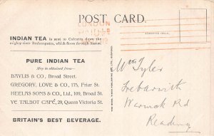 L522 Advertising despatching Indian Tea by River Elephant vintage postcard