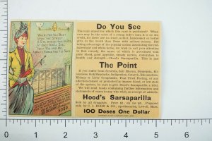 1870's-80's Mechanical White Horse, Hood's Sarsaparilla Victorian Trade Card P63