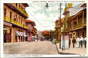 Postcard Central Avenue, Looking East in Panama City, Panama