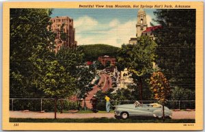 Arkansas AR, Beautiful View from Mountain, Hot Springs, National Park, Postcard