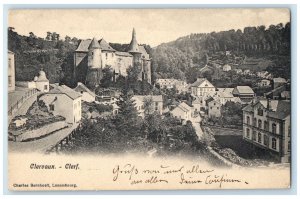 1906 General View Buildings Roads in Clervaux-Clerf Luxembourg Postcard