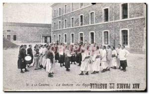 Postcard Old Barracks Reading the Army Report