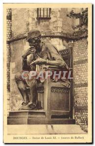 Old Postcard Bourges Statue of Louis XI of Ceuvre Baffier