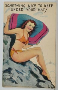 Bathing Beauty Something Nice to Keep Under Your Hat B Armstrong Postcard Q3