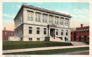 1923 Carnegie Library Building Landmark Mattoon Illinois IL Posted Postcard