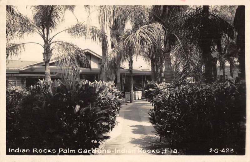 Indian Rocks Beach Florida Palm Gardens Real Photo Vintage Postcard AA21790