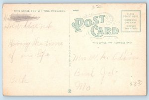 c1910's The Post Office Building People American Flag Fairbury Nebraska Postcard