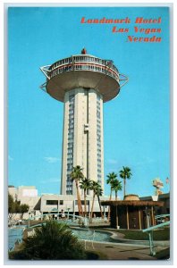 c1950's Landmark Hotel & Restaurant Swimming Pool View Las Vegas Nevada Postcard