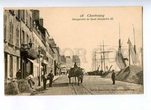 191162 FRANCE CHERBOURG Quai Alexandre III Vintage postcard