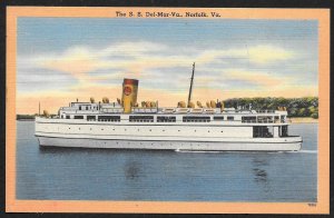 The SS DelMarVa Norfolk Virginia Unused c1930s