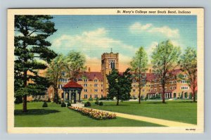 South Bend IN-Indiana, St Mary's College, Linen Postcard