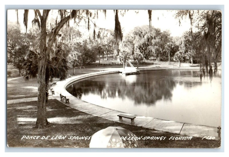 RPPC Ponce De Leon Springs Florida Real Photo Original Vintage Postcard P218