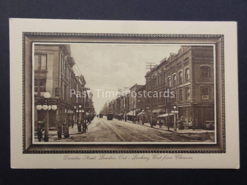 Canada LONDON Ontario DUNDAS STREET Looking West from Clarence - Old Tucks PC