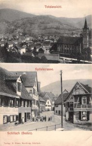 Schiltach Germany Street Scene and Birds Eye View Vintage Postcard AA68639