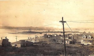 New Brunswick Canada Aerial Harbor View Real Photo Postcard