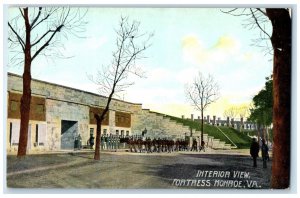 c1910 Interior View Fortress Building Monroe Virginia Vintage Antique Postcard