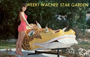 Weeki Wachee Florida Underwater Circus Mermaid Dragon 1950-60s Vintage Postcard
