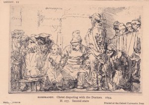 Rembrandt Christ Disputing Doctors 1654 Old Painting Postcard