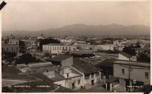 Vintage Postcard 1900's Panorama Buildings Houses Cuernavaca Morelos Mexico RPPC