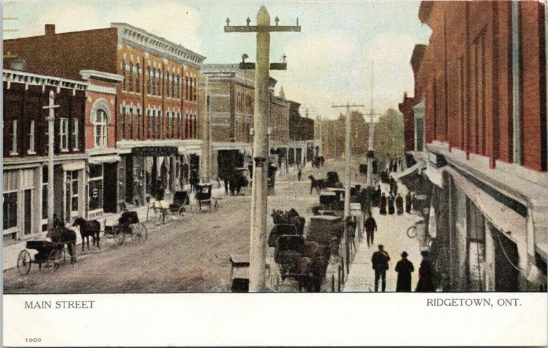 Ridgetown Ontario Main Street Unused Warwick Postcard G19